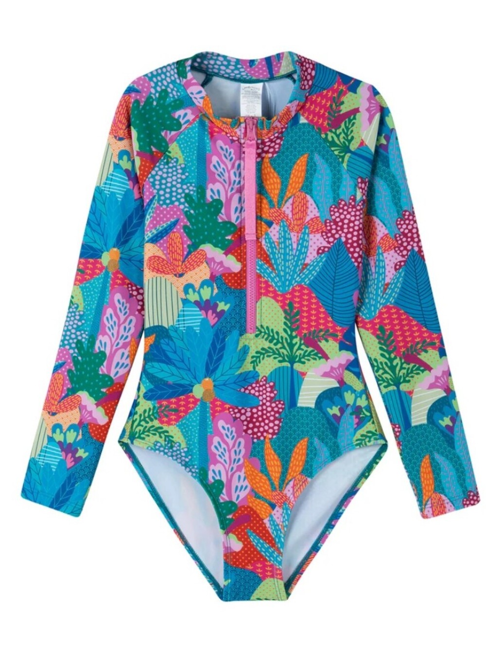 NWT Gottex Kids Multi Ocean Long Sleeve Rash Guard One Piece Swimsuit 2-3Y